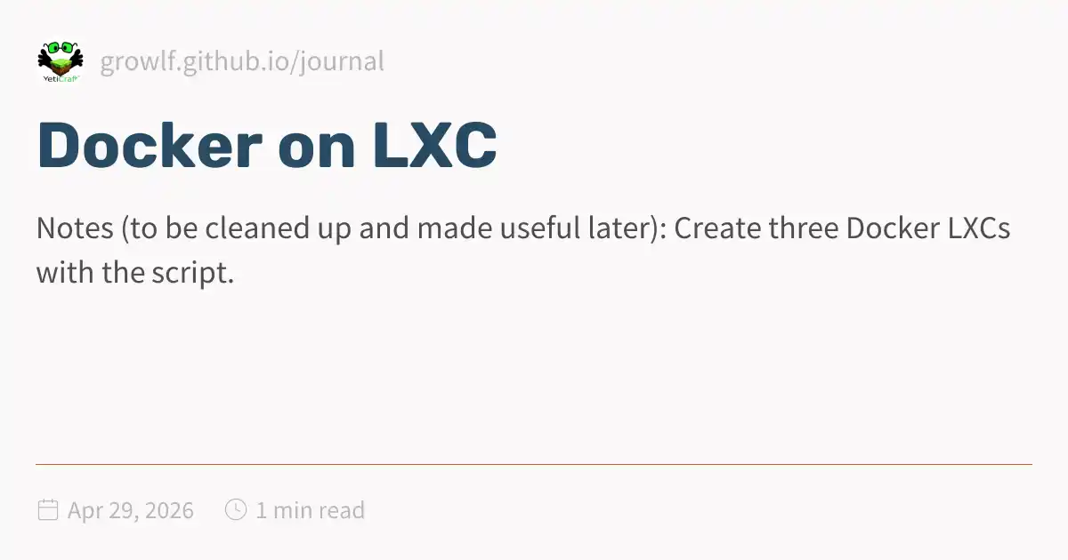 Docker on LXC