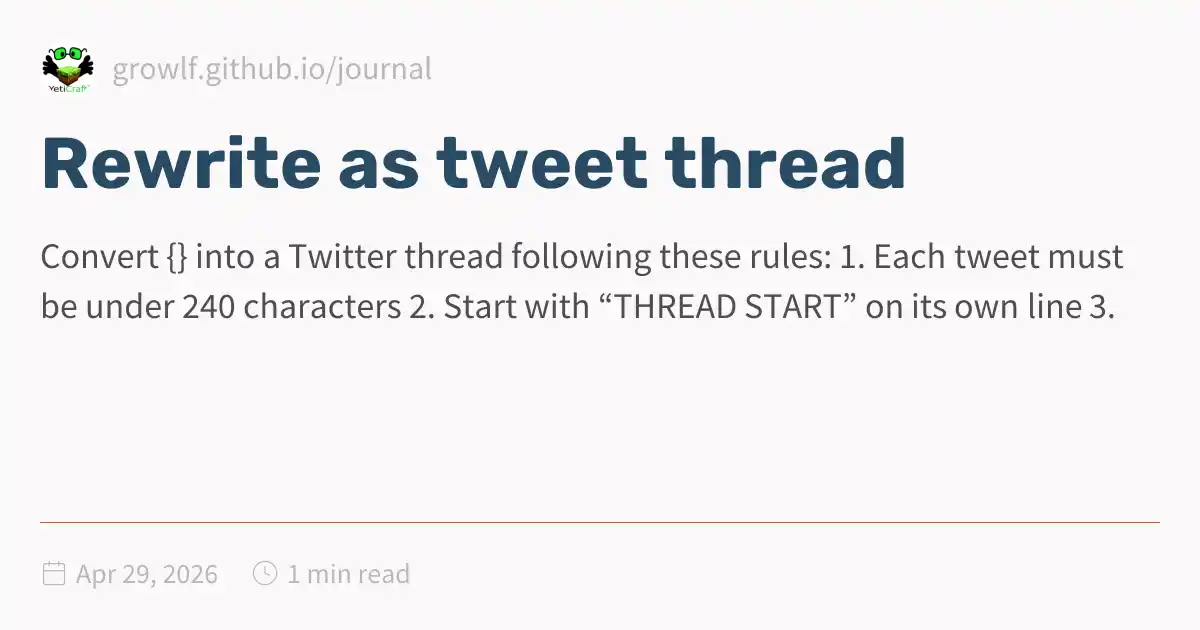Rew Rta Rising Twitter Response Rewrite as tweet thread